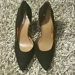 Merona Black & Gold lined High Heels